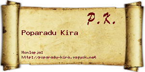 Poparadu Kira névjegykártya